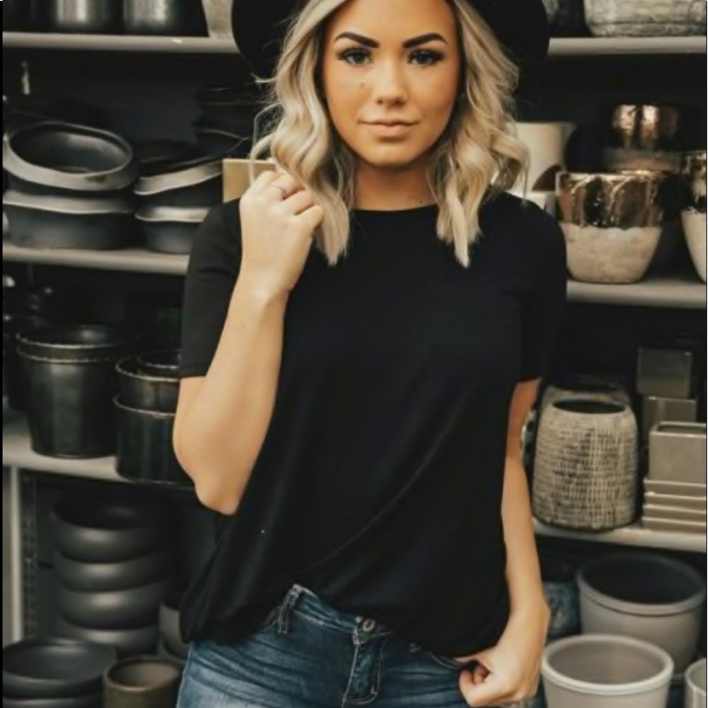NEW Black Round Neck Tunic Top Sexy Summer XL